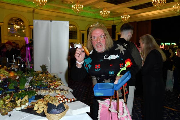 Hans Werner Olm at the TV launch of the new season of Ich bin ein Star Holt mich hier raus invites entertainer and presenter Julian F M Stoeckel to the legendary jungle party in Berlin on Friday, January 23, 2026 on 23 01 2026