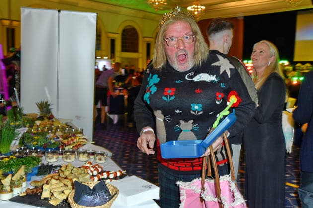 Hans Werner Olm at the TV launch of the new season of Ich bin ein Star Holt mich hier raus invites entertainer and presenter Julian F M Stoeckel to the legendary jungle party in Berlin on Friday, January 23, 2026 on 23 01 2026