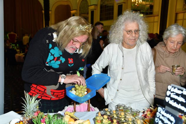 Hans Werner Olm and Rainer Langhans at the TV launch of the new season of Ich bin ein Star Holt mich hier raus invites entertainer and presenter Julian F M Stoeckel to the legendary jungle party in Berlin on Friday, January 23, 2026 on January 23, 2026