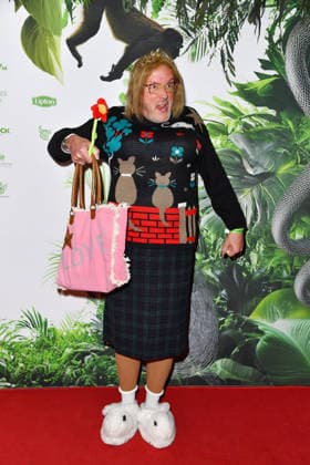 Hans Werner Olm at the TV launch of the new season of Ich bin ein Star Holt mich hier raus invites entertainer and presenter Julian F M Stoeckel to the legendary jungle party in Berlin on Friday, January 23, 2026 on 23 01 2026
