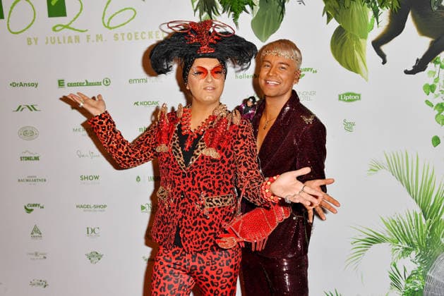 Julian F M Stoeckel and Marcell Damaschke at the jungle party for the TV launch of Ich bin ein Star Holt mich hier raus RTL on 23 01 2026 at the JW Marriott Hotel in Berlin Jungle Camp Party 2026 in Berlin