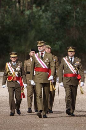 The King presides over the swearing in of the flag of the military troops of the Spanish Army in Cáceres King Felipe VI attends the oath before the flag of the military troops of the Spanish Army, at the Centro de Formación de Tropa Cefot nº 1, Santa Ana barracks, on January 24, 2026, in Cáceres, Extremadura Spain The Troop Training Center No. 1 CEFOT 1 is a military training center of the Spanish Army located in the vicinity of the Spanish city of Cáceres It is one of the two Troop Training Centers soldier, corporal and lance corporal in Spain along with the Troop Training Center No. 2, located in San Fernando Cadiz 24 JANUARY 2026 LAND ARMY FLAG SWEARING Caceres, Extremadura Caceres, Extremadura Spain  Copyright: xJavierxCintasx 7241076