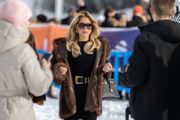 St Moritz, The Netherlands, 2026-01-24 12:29:21 January 24, 2026, St. Moritz, CH. Snow Polo World Cup St. Moritz 2026 day 2. Photo: NL Beeld David Heukers. Pictured: Sylvie Meis Credit: NL Beeld Heukers Media  Copyright: xx x