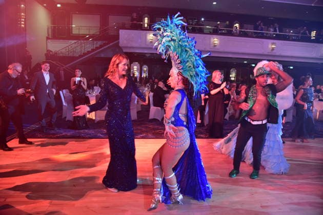 125 PresseBALLBerlin 2026 Christiane Zander dancing with a Brazilian dancer received the MEIN UNGSFREIHEIT honorary award 125 PresseBALLBerlin at JW Marrott in Berlin on 24 01 2026 Photopress Mueller