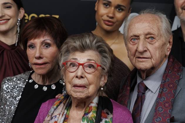 Actress Jacky Lafon, Actress Annie Geeraerts and Actor Ray Verhaeghe pictured during the fourth edition of the Kastaars! , Flemish media awards, in Lint, Saturday 24 January 2026. Media companies and broadcasters VRT, DPG Media and Play Media and streaming platform Streamz are joining forces for these media prices.  NICOLASxMAETERLINCK 158373015