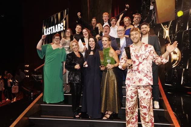 Winning participants to the fourth edition of the Kastaars! , Flemish media awards, in Lint, Saturday 24 January 2026. Media companies and broadcasters VRT, DPG Media and Play Media and streaming platform Streamz are joining forces for these media prices.  NICOLASxMAETERLINCK 158373020