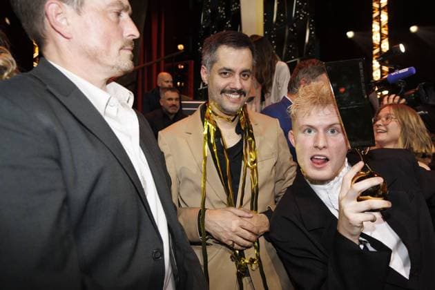Tiktok Star Elias Verwilt poses for the photographer during the fourth edition of the Kastaars! , Flemish media awards, in Lint, Saturday 24 January 2026. Media companies and broadcasters VRT, DPG Media and Play Media and streaming platform Streamz are joining forces for these media prices.  NICOLASxMAETERLINCK 158373066