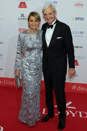 German Film Ball 2026 Uschi Glas and husband Dieter Hermann on the red carpet 50 German Film Ball 2026 on 24 01 2026 at the Hotel Bayerischer Hof in Munich Bavaria, Germany