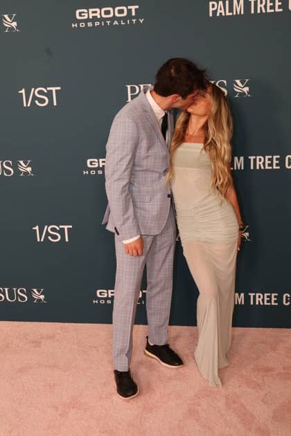 HALLANDALE, FLORIDA - JANUARY 24: Griffin Johnson and Macy Broyles attends the Pegasus World Cup at Gulfstream Park on January 24, 2026 in Hallandale, Florida. People: Griffin Johnson and Macy Broyles Copyright: xhoome.com MediaPunchx