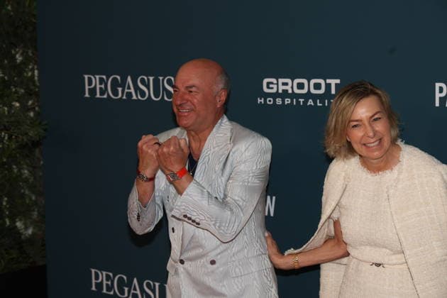 HALLANDALE, FLORIDA - JANUARY 24: Kevin O Leary and Linda O Leary attends the Pegasus World Cup at Gulfstream Park on January 24, 2026 in Hallandale, Florida. People: Kevin O Leary and Linda O Leary Copyright: xhoome.com MediaPunchx