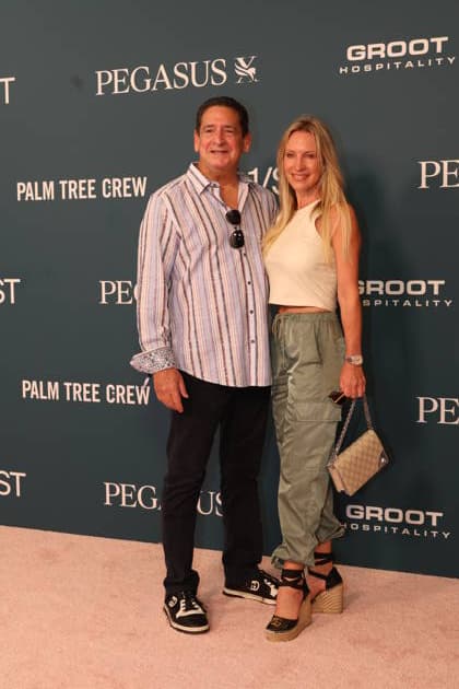 HALLANDALE, FLORIDA - JANUARY 24: Phil Goldfarb and Merideth Bidner attends the Pegasus World Cup at Gulfstream Park on January 24, 2026 in Hallandale, Florida. People: Phil Goldfarb and Merideth Bidner Copyright: xhoome.com MediaPunchx