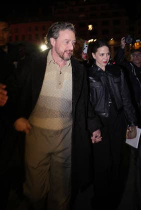 Hermes menswear ready to wear Fall Winter 2026 fashion show at Paris Fashion Week Defile pret a porter homme Automne Hiver 2026 de Hermes pendant la semaine de la mode a Paris James McAvoy et sa femme Lisa Liberati 452478 2026 01 24 Paris France  Copyright: xJasminexAissaouix xStarfacex STAR_452478_026