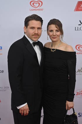Hanno Koffler actor , with wife Mia Maariel Meyer actress 50 German Film Ball, Red Carpet, on 24 01 2026 at the H o t e l B a y e r i s c h e r H o f, M u e n c h e n