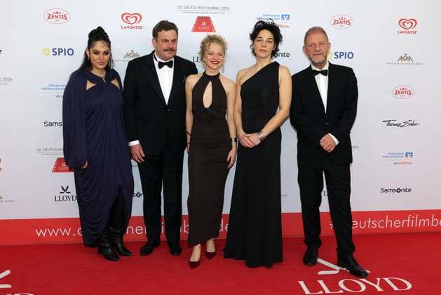 German Film Ball 2026 Nilam Farooq, Sebastian Bezzel, Kya Celina Barucki, Judith Bohle and Sönke Wörtmann on the red carpet 50 German Film Ball 2026 on 24 01 2026 at the Hotel Bayerischer Hof in Munich Bavaria, Germany