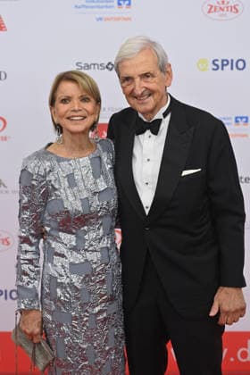 Uschi GLAS Actress Husband Dieter Hermann 50 German Film Ball, Red Carpet, on 24 01 2026 at the H o t e l B a y e r i s h o f, M u e n c h e n