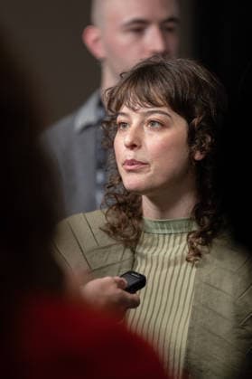 January 25, 2026, Park City, Utah, USA: Sundance Film Festival 2026: JARIPEO Film Premiere: Co-director REBECCA ZWEIG answers questions ahead of the premiere of the film Jaripeo. Park City USA - ZUMAi207 20260125_zsp_i207_050 Copyright: xAbramxImanx