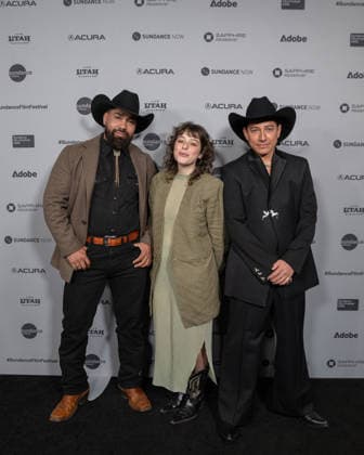 January 25, 2026, Park City, Utah, USA: Sundance Film Festival 2026: JARIPEO Film Premiere: NOE MARGARITO ZARAGONA, protagonist of Jaripeo, and Co-directors REBECCA ZWEIG and EFRAIN MOJICA pose on the red carpet ahead of the premiere of their film. Park City USA - ZUMAi207 20260125_zsp_i207_053 Copyright: xAbramxImanx