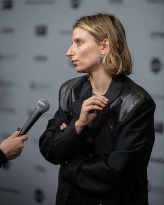 January 25, 2026, Park City, Utah, USA: Sundance Film Festival 2026: JARIPEO Film Premiere: Producer SARAH STRUNIN, answers questions ahead of the premiere of the film Jaripeo. Park City USA - ZUMAi207 20260125_zsp_i207_063 Copyright: xAbramxImanx