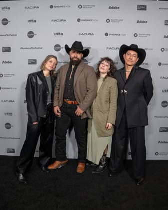 January 25, 2026, Park City, Utah, USA: Sundance Film Festival 2026: JARIPEO Film Premiere: Producer SARAH STRUNIN, protagonist NOE MARGARITO ZARAGONA, and Co-directors REBECCA ZWEIG and EFRAIN MOJICA pose on the red carpet ahead of the premiere of their film. Park City USA - ZUMAi207 20260125_zsp_i207_074 Copyright: xAbramxImanx