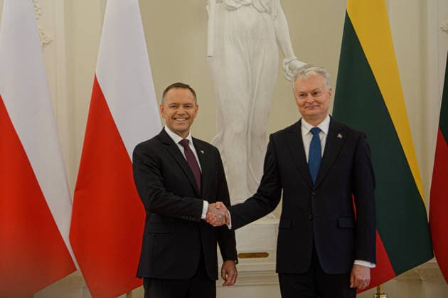 Polish President Nawrocki - Ukrainian President Zelenskyy - Lithuanian President Nauseda trilateral meeting in Vilnius VILNIUS, LITHUANIA - JANUARY 25: Polish President Karol Nawrocki and Lithuanian President Gitanas Nauseda meet under the Lublin Triangle framework, where the presidents discussed military cooperation, regional defense strategies, and diplomatic developments in the Ukraine–Russia conflict in Vilnius, Lithuania on January 25, 2026. Yauhen Yerchak Anadolu Vilnius Lithuania. Editorial use only. Please get in touch for any other usage.  Copyright: x2026xAnadoluxYauhenxYerchakx