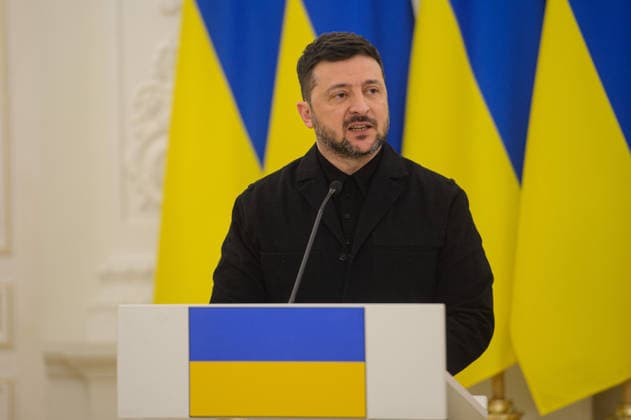 Polish President Nawrocki - Ukrainian President Zelenskyy - Lithuanian President Nauseda trilateral meeting in Vilnius VILNIUS, LITHUANIA - JANUARY 25: Ukrainian President Volodymyr Zelenskyy attends joint press conference after trilateral meeting in Vilnius, Lithuania on January 25, 2026. Yauhen Yerchak Anadolu Vilnius Lithuania. Editorial use only. Please get in touch for any other usage.  Copyright: x2026xAnadoluxYauhenxYerchakx