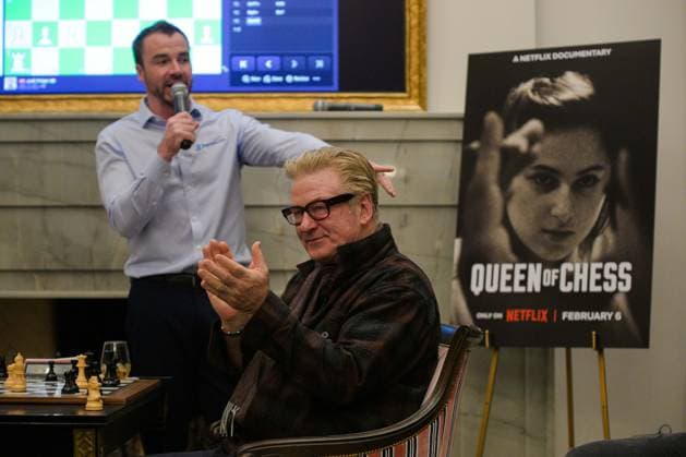January 25, 2026, Park City, Utah, USA: Sundance Film Festival 2026: Hungarian Chess Grandmaster JUDIT POLGoÂR faces ALEC BALDWIN in a chess match, to promote the new Netflix documentary, Queen of Chess Park City USA - ZUMAi207 20260125_zsp_i207_156 Copyright: xAbramxImanx