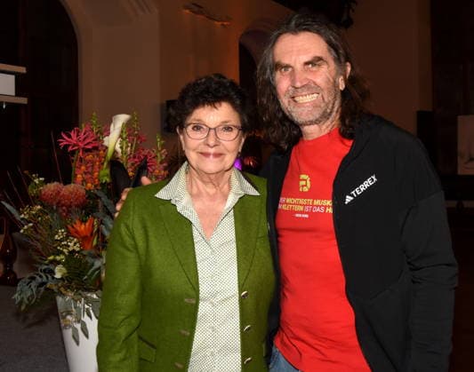 Monika Baumgartner Actress Thomas Huber Extreme mountaineer Munich 25 01 2025 Heart for Heart Reception of the City of Munich in the Old Town Hall for people after heart transplantation invites the LMU Klinikum Foto Muenchen