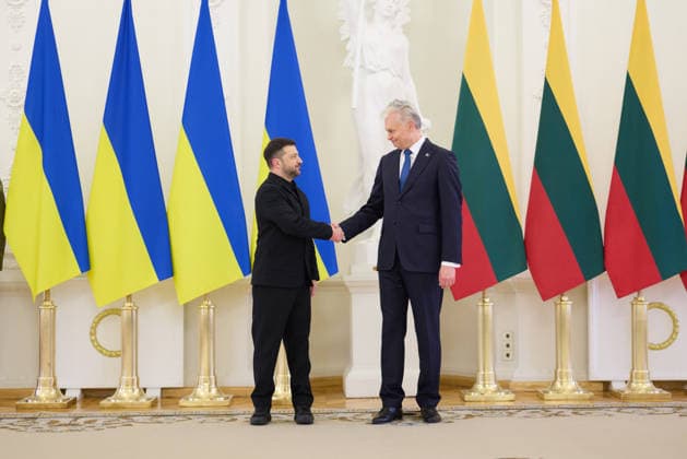 Zelenskyy visits Lithuania Volodymyr Zelenskyy President of Ukraine, Gitanas NausÄ—da President of Lithuania Working Visit of the President and the First Lady of Ukraine to Lithuania to Take Part in Events Marking the Anniversary of the January Uprising. Vilnius, Lithuania on January 25, 2026 Vilnius Lithuania Copyright: xx
