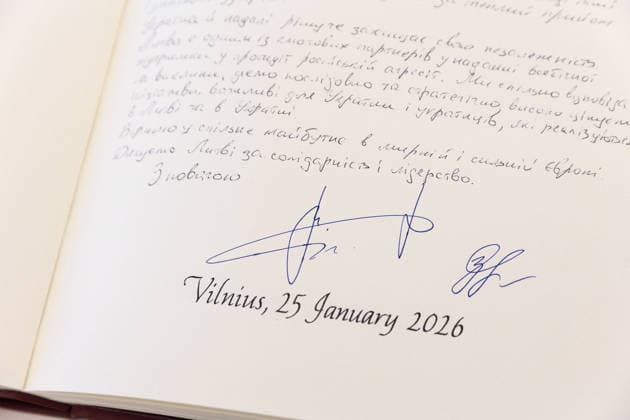 Zelenskyy visits Lithuania Volodymyr Zelenskyy President of Ukraine Working Visit of the President and the First Lady of Ukraine to Lithuania to Take Part in Events Marking the Anniversary of the January Uprising. Vilnius, Lithuania on January 25, 2026 Vilnius Lithuania Copyright: xx