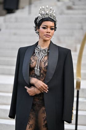PFW Haute Couture Schiaparelli Outside Arrivals Teyana Taylor arriving at the Schiaparelli show during Paris Fashion Week Haute Couture in Paris, France on January 26, 2026. Photo by Julien Reynaud APS-Medias ABACAPRESS.COM Paris France  Copyright: xReynaudxJulien APS-Medias ABACAx