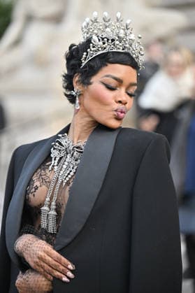 PFW Haute Couture Schiaparelli Outside Arrivals Teyana Taylor arriving at the Schiaparelli show during Paris Fashion Week Haute Couture in Paris, France on January 26, 2026. Photo by Julien Reynaud APS-Medias ABACAPRESS.COM Paris France  Copyright: xReynaudxJulien APS-Medias ABACAx