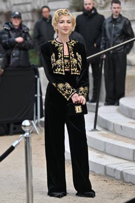 PFW Haute Couture Schiaparelli Outside Arrivals Sabine Getty arriving at the Schiaparelli show during Paris Fashion Week Haute Couture in Paris, France on January 26, 2026. Photo by Julien Reynaud APS-Medias ABACAPRESS.COM Paris France  Copyright: xReynaudxJulien APS-Medias ABACAx