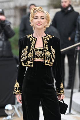 PFW Haute Couture Schiaparelli Outside Arrivals Sabine Getty arriving at the Schiaparelli show during Paris Fashion Week Haute Couture in Paris, France on January 26, 2026. Photo by Julien Reynaud APS-Medias ABACAPRESS.COM Paris France  Copyright: xReynaudxJulien APS-Medias ABACAx