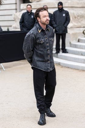 PFW Haute Couture Schiaparelli Outside Arrivals NB Aaron Paul arriving at the Schiaparelli show during Paris Fashion Week Haute Couture on January 26, 2026 in Paris, France. Photo by Nasser Berzane ABACAPRESS.COM Paris France  Copyright: xBerzanexNasser ABACAx