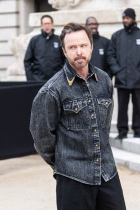 PFW Haute Couture Schiaparelli Outside Arrivals NB Aaron Paul arriving at the Schiaparelli show during Paris Fashion Week Haute Couture on January 26, 2026 in Paris, France. Photo by Nasser Berzane ABACAPRESS.COM Paris France  Copyright: xBerzanexNasser ABACAx