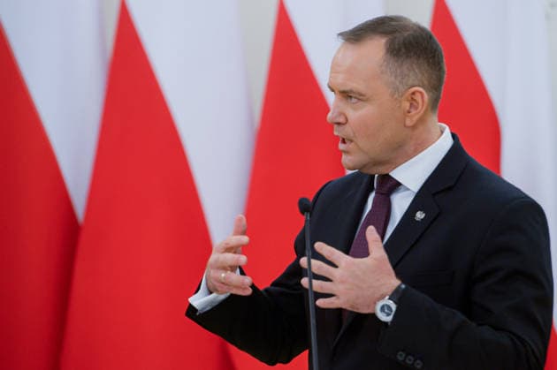 January 25, 2026, Vilnius, Lithuania: Polish President Karol Nawrocki seen talking during the joint press-conference with Ukrainian President Volodymyr Zelenskyy and Lithuanian President Gitanas Nauseda in the Presidential Palace. Polish President Karol Nawrocki, Ukrainian President Volodymyr Zelenskyy, and Lithuanian President Gitanas Nauseda met in Vilnius on Sunday to mark the 163rd anniversary of the January Uprising. The leaders, accompanied by the First Ladies, took part in commemorative events including a solemn Mass at Vilnius Cathedral and wreath-laying ceremonies at the Old Rasai Cemetery, honoring the 1863 1864 uprising against the Russian Empire...Within the Lublin Triangle framework, the presidents also discussed regional se - ZUMAs197 20260125_aaa_s197_533 Copyright: xYauhenxYerchakx