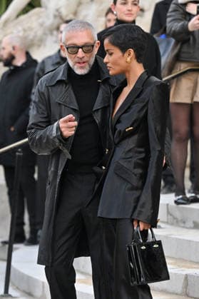 PFW Haute Couture Schiaparelli Outside Arrivals Vincent Cassel, Narah Baptista arriving at the Schiaparelli show during Paris Fashion Week Haute Couture in Paris, France on January 26, 2026. Photo by Julien Reynaud APS-Medias ABACAPRESS.COM Paris France  Copyright: xReynaudxJulien APS-Medias ABACAx