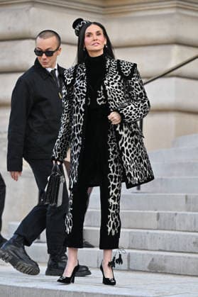 PFW Haute Couture Schiaparelli Outside Arrivals Demi Moore arriving at the Schiaparelli show during Paris Fashion Week Haute Couture in Paris, France on January 26, 2026. Photo by Julien Reynaud APS-Medias ABACAPRESS.COM Paris France  Copyright: xReynaudxJulien APS-Medias ABACAx
