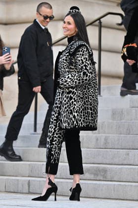 PFW Haute Couture Schiaparelli Outside Arrivals Demi Moore arriving at the Schiaparelli show during Paris Fashion Week Haute Couture in Paris, France on January 26, 2026. Photo by Julien Reynaud APS-Medias ABACAPRESS.COM Paris France  Copyright: xReynaudxJulien APS-Medias ABACAx