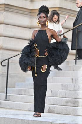 PFW Haute Couture Schiaparelli Outside Arrivals Jodie Turner Smith arriving at the Schiaparelli show during Paris Fashion Week Haute Couture in Paris, France on January 26, 2026. Photo by Julien Reynaud APS-Medias ABACAPRESS.COM Paris France  Copyright: xReynaudxJulien APS-Medias ABACAx