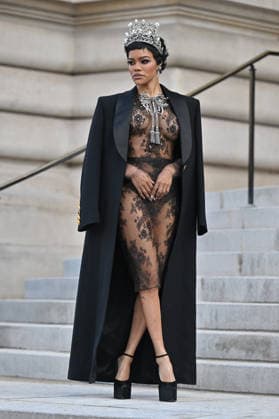 PFW Haute Couture Schiaparelli Outside Arrivals Teyana Taylor arriving at the Schiaparelli show during Paris Fashion Week Haute Couture in Paris, France on January 26, 2026. Photo by Julien Reynaud APS-Medias ABACAPRESS.COM Paris France  Copyright: xReynaudxJulien APS-Medias ABACAx