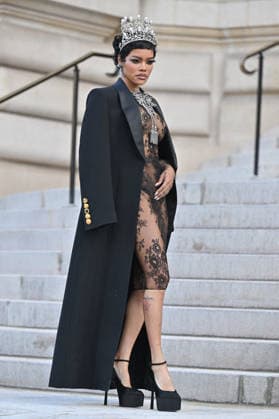 PFW Haute Couture Schiaparelli Outside Arrivals Teyana Taylor arriving at the Schiaparelli show during Paris Fashion Week Haute Couture in Paris, France on January 26, 2026. Photo by Julien Reynaud APS-Medias ABACAPRESS.COM Paris France  Copyright: xReynaudxJulien APS-Medias ABACAx