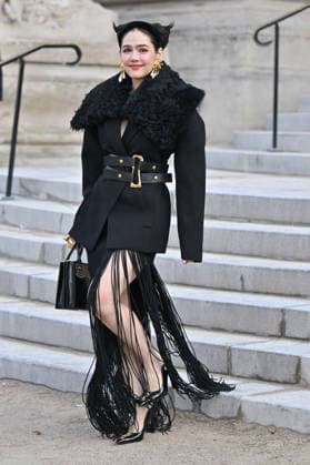 PFW Haute Couture Schiaparelli Outside Arrivals Araya A Hargate arriving at the Schiaparelli show during Paris Fashion Week Haute Couture in Paris, France on January 26, 2026. Photo by Julien Reynaud APS-Medias ABACAPRESS.COM Paris France  Copyright: xReynaudxJulien APS-Medias ABACAx