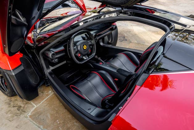 World’s fastest hybrid hypercar capable of 217mph goes on sale for £3.5m Story from Jam Press (Worlds Fastest Hybrid) Pictured: Interior of the 2015 Ferrari LaFerrari. World’s fastest hybrid hypercar capable of 217mph goes on sale for £3.5m The world s fastest hybrid car capable of topping 217mph is on sale for £3.5 million. The 2015 Ferrari LaFerrari is one of just 499 examples built and has barely been used having only done 4,788 miles. It has two engines including a 6.3-litre V-12 and a smaller electric unit. Powered by a 6.3-litre V12 engine paired with an electric motor, the hybrid hypercar produces a combined 949 horsepower, allowing it to rocket from 0–60mph in just 2.4 seconds. According to its listing, the LaFerrari has had  Copyright: xJamxPress MichaelxAlanxRoss CourtesyxofxRMxSotheby s