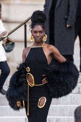 PFW Haute Couture Schiaparelli Outside Arrivals NB Jodie Turner Smith arriving at the Schiaparelli show during Paris Fashion Week Haute Couture on January 26, 2026 in Paris, France. Photo by Nasser Berzane ABACAPRESS.COM Paris France  Copyright: xBerzanexNasser ABACAx