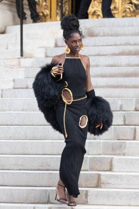 PFW Haute Couture Schiaparelli Outside Arrivals NB Jodie Turner Smith arriving at the Schiaparelli show during Paris Fashion Week Haute Couture on January 26, 2026 in Paris, France. Photo by Nasser Berzane ABACAPRESS.COM Paris France  Copyright: xBerzanexNasser ABACAx