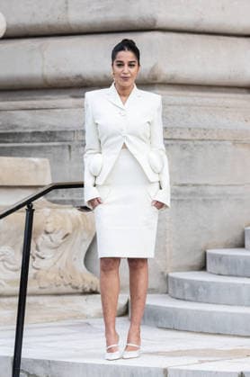 PFW Haute Couture Schiaparelli Outside Arrivals NB Leila Bekhti arriving at the Schiaparelli show during Paris Fashion Week Haute Couture on January 26, 2026 in Paris, France. Photo by Nasser Berzane ABACAPRESS.COM Paris France  Copyright: xBerzanexNasser ABACAx