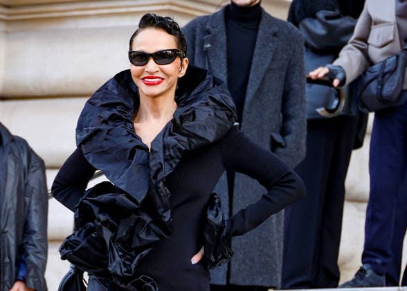 Farida Khelfa Celebrity arrivals at the Schiaparelli Collection Haute Couture Printemps Eté 2026 show as part of Paris Fashion Week PFW , at the Petit Palais in Paris, France, January 26, 2026 Denis Guignebourg Bestimage Arrivals Schiaparelli Haute Couture Week Spring Summer 2026 show as part of Paris Fashion Week on January 26, 2026 in Paris, France Paris France  Copyright: xDenisxGuignebourgx xBestimagexDenisxGuignebourgx xBestimagex