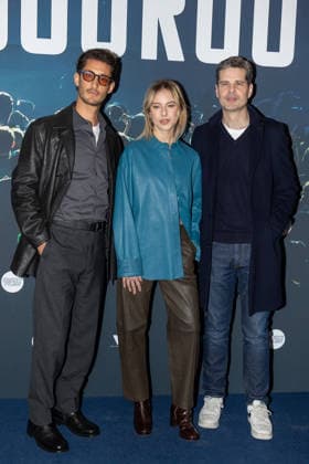 Gourou Paris Film Premiere NB Pierre Niney, Marion Barbeau, Yann Gozlan attends Gourou Paris Film Premiere at Pathe Palace on January 26, 2026 in Paris, France. Photo by Nasser Berzane ABACAPRESS.COM Paris France  Copyright: xBerzanexNasser ABACAx