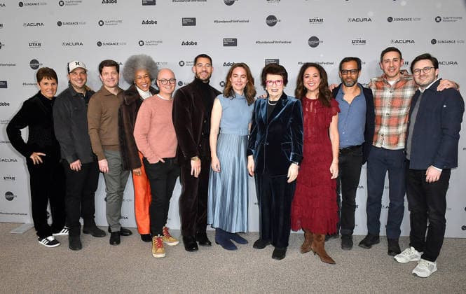 2026 Sundance Film Festival - Give Me The Ball! Premiere Ilana Kloss, Tommy Coriale, Gentry Kirby, Marsha Cooke, Jon Bardin, Chris James, Elizabeth Wolff, Billie Jean King, Liz Garbus and Dan Cogan and guests attend the Give Me The Ball! Premiere during the 2026 Sundance Film Festival at Eccles Center Theater on January 26, 2026 in Park City, Utah. Park City Eccles Theatre Utah United States of America Copyright: xCxFlanigan imageSPACEx